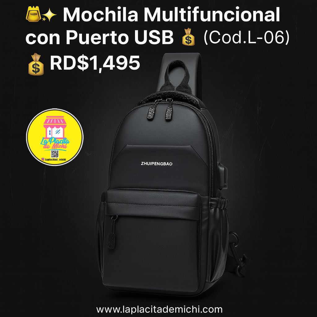 🎒✨ Mochila Multifuncional con Puerto USB ✨🎒(Cod.L-06)