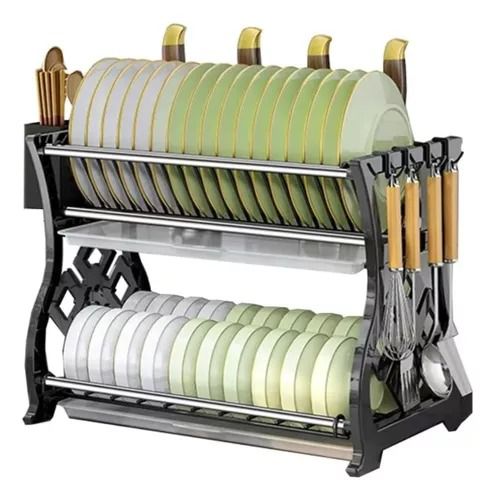 PLATERO ESCURRIDOR Pasta Metal 2 Niveles 2 bandeja 41x28x35cm (Cod.018)