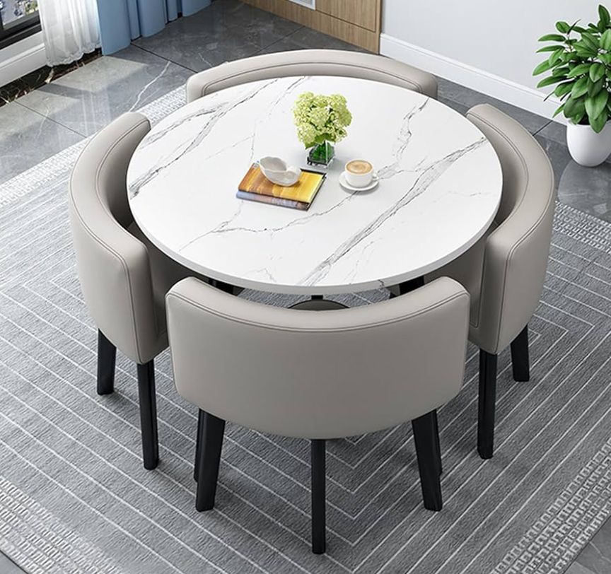 🍷✨ Set de Comedor Redondo Moderno 4 Plazas ✨🍷 (Cod.Y-402)