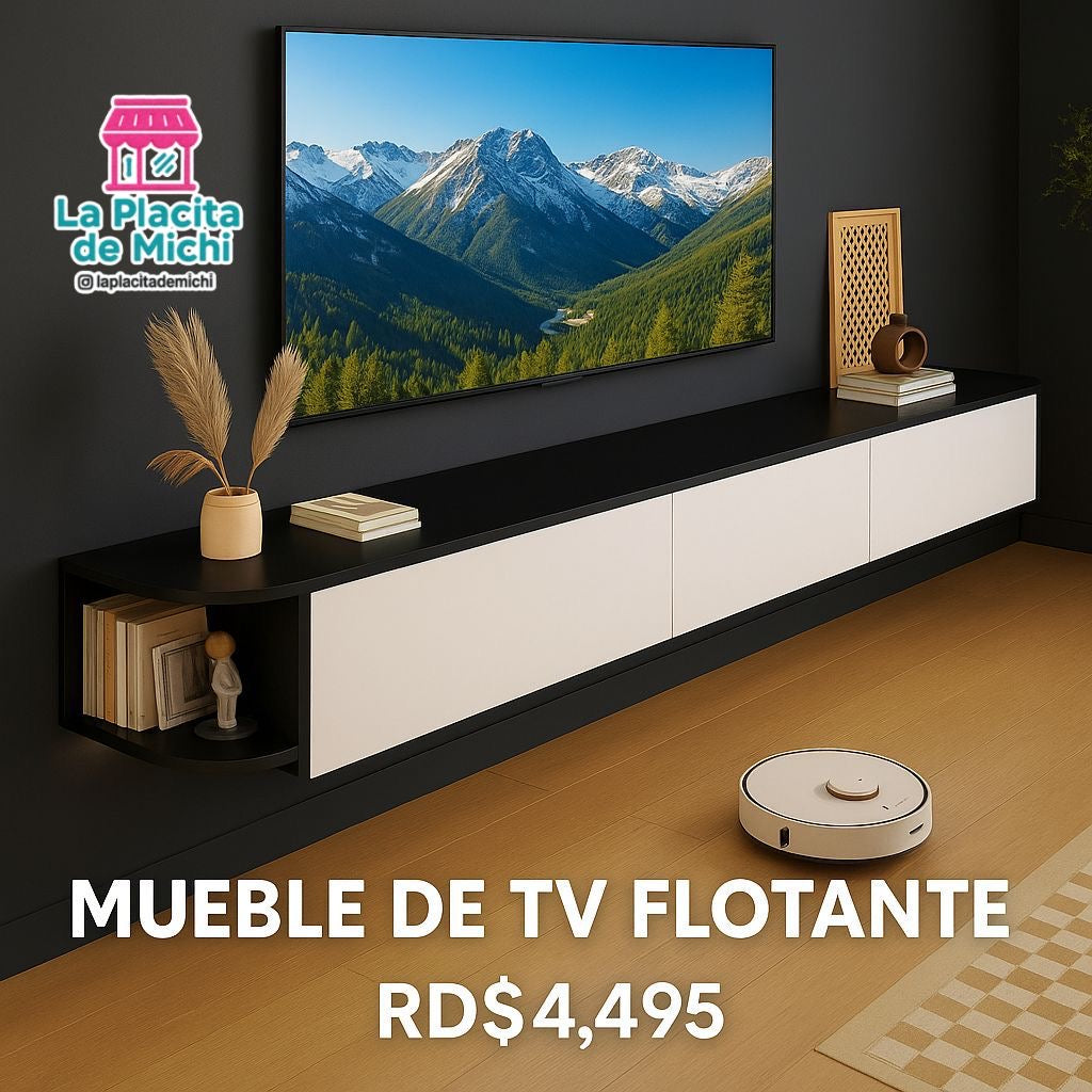 📺✨ Mueble de TV Flotante (180 cm) – Cod.2501032 ✨📺 (Negro con Blanco )
💰 RD$4,495