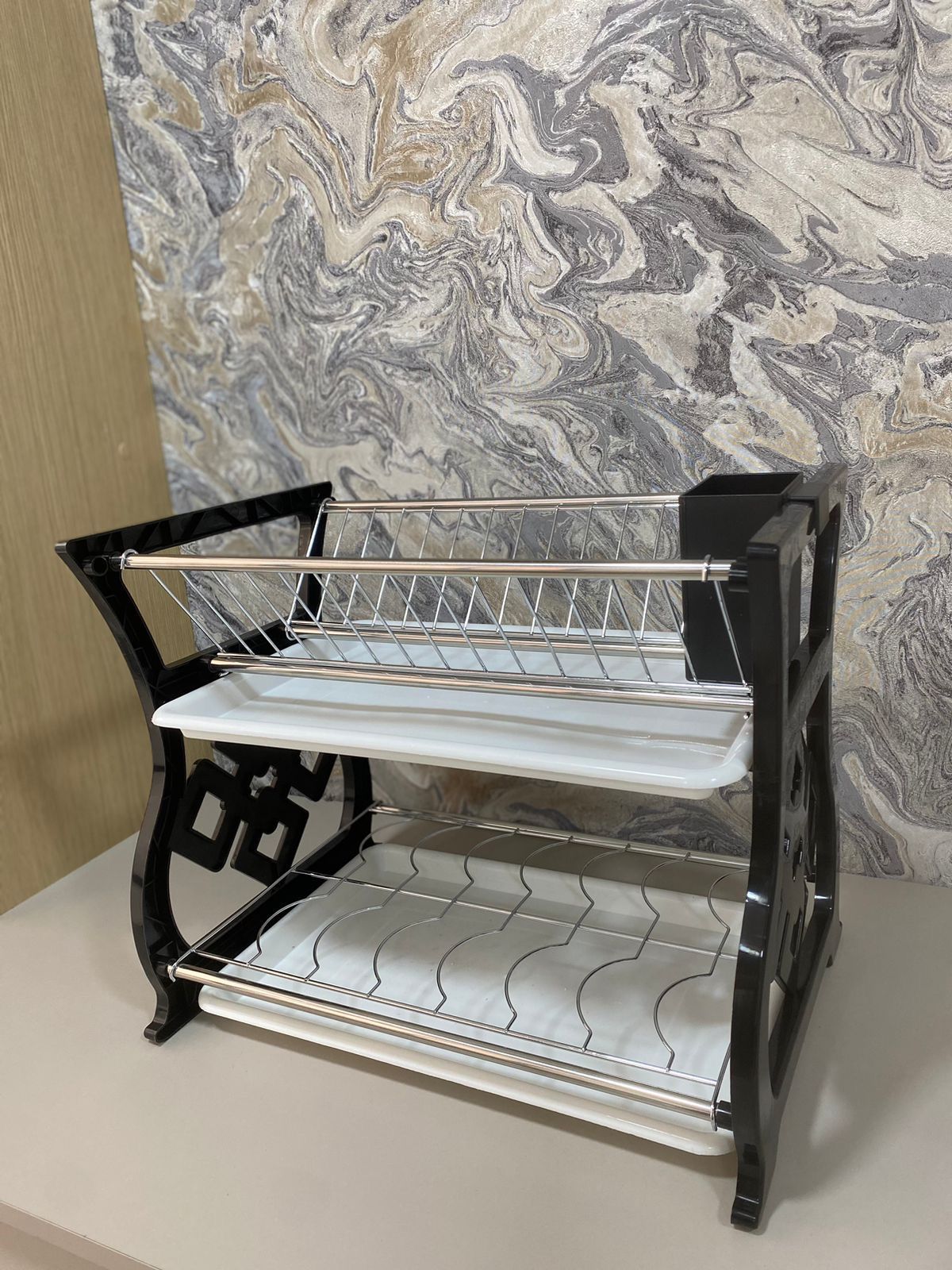 PLATERO ESCURRIDOR Pasta Metal 2 Niveles 2 bandeja 41x28x35cm (Cod.018)