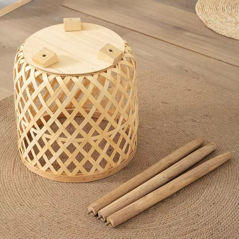 Maceta de madera de ratán Artificial para el hogar, soporte ajustable de Metal, macetas de cerámica y maceta de flores para jardín, interior. (Cod.06-4)