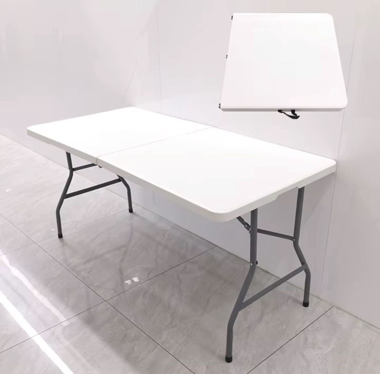 Mesa Plástica Plegable Rectangular (1.5m) (77 x 71*7.5 cm)