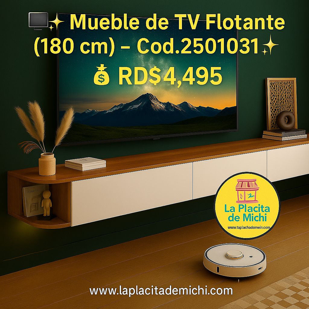 📺✨ Mueble de TV Flotante (180 cm) – Cod.2501031 ✨📺 (Amarillo)
💰 RD$4,495