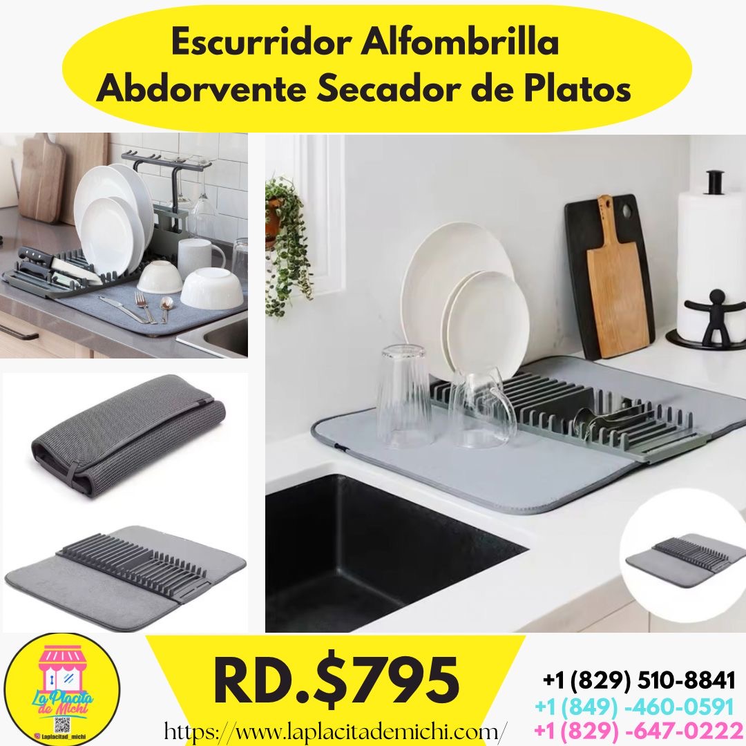 Escurridor Alfombrilla Abdorvente Secador de Platos