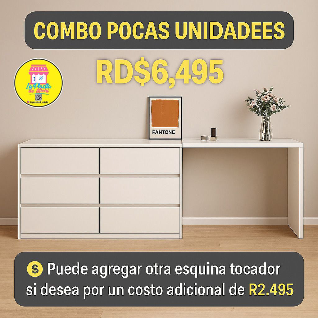 🪞✨ Estante con Tocador Multifuncional 🛋️💄 (Cod.29009-1)