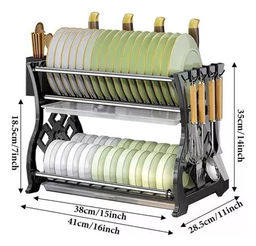 PLATERO ESCURRIDOR Pasta Metal 2 Niveles 2 bandeja 41x28x35cm (Cod.018)