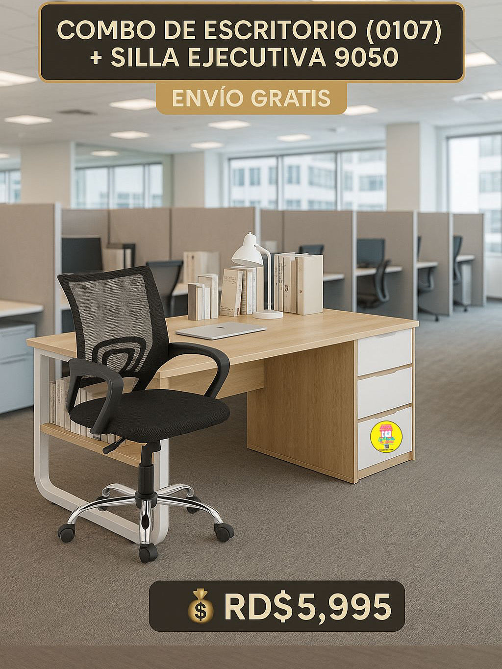 🪑 Combo de Escritorio (0107) + Silla Ejecutiva 9050 (Pocas Unidades)