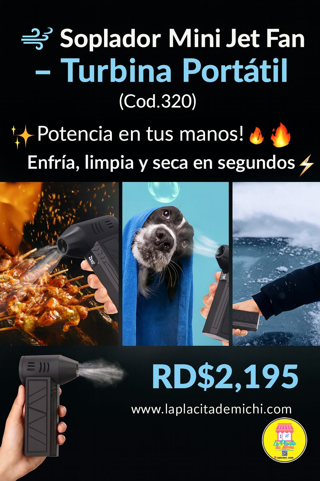 💨✨ Soplador Mini Jet Fan – Turbina Portátil ✨💨 (Cod.320)
