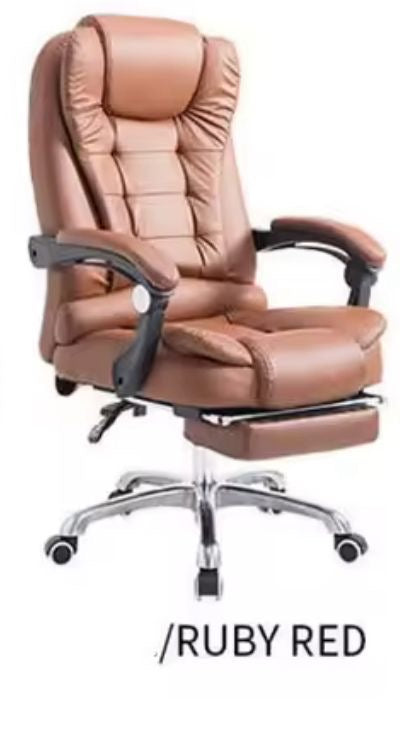 🟤 Silla Ejecutiva con Masajeador y Reposapiés (Color Marrón)