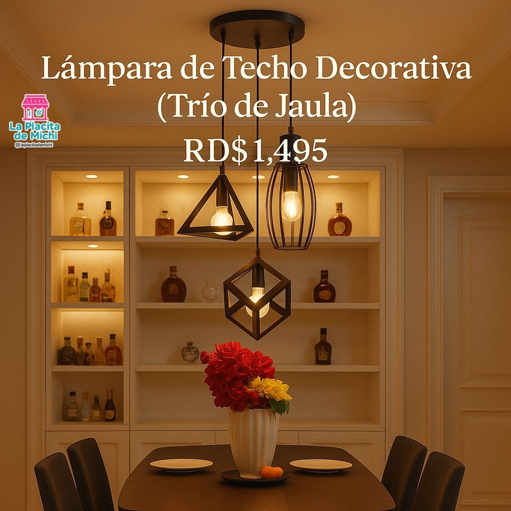 đź’ˇ Lámpara de Techo Decorativa (TrĂo de Jaula) (Cod.2183-3)
đź’° RD$1,495