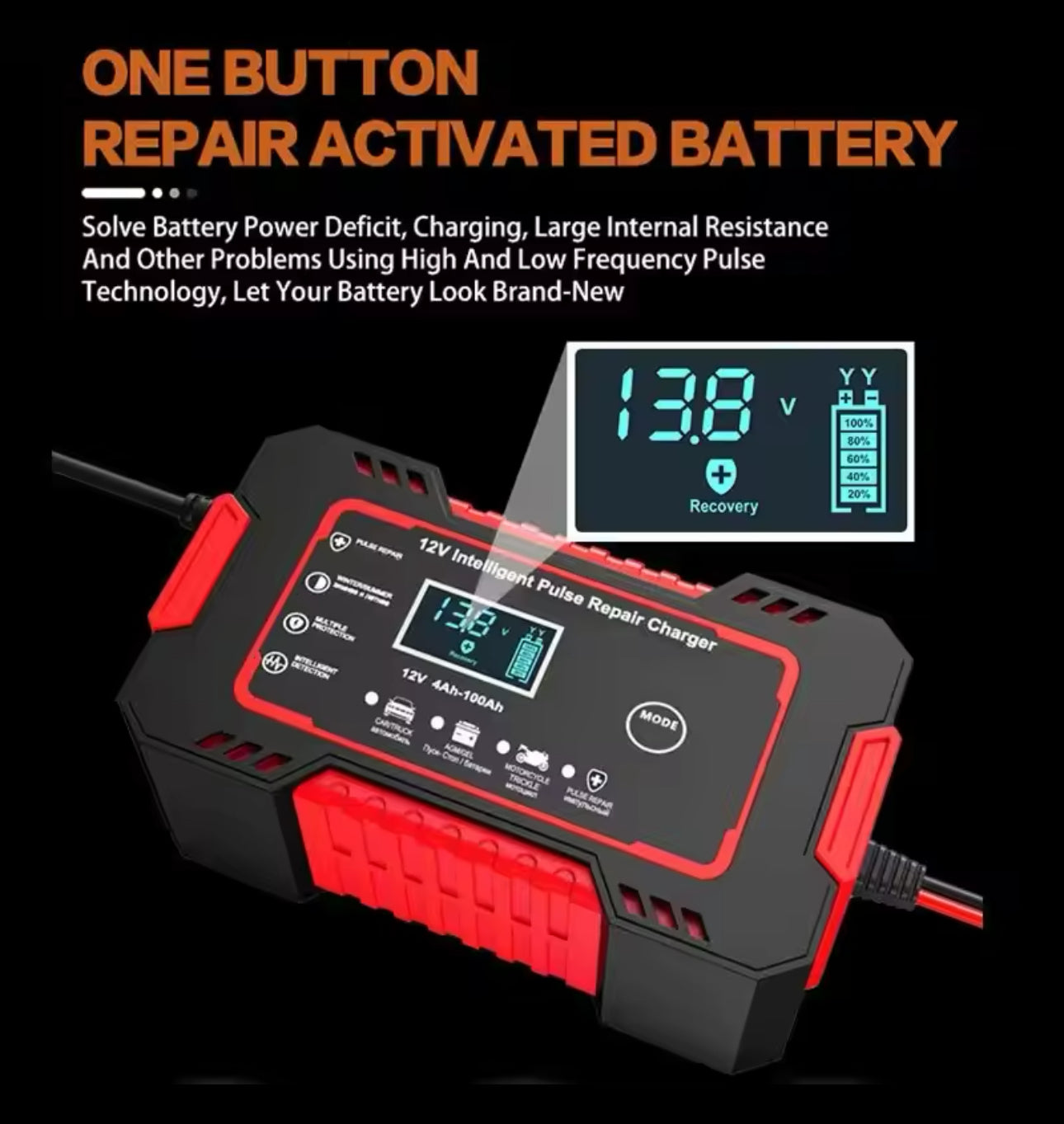 Cargador de Batería Eléctrico 12V no
