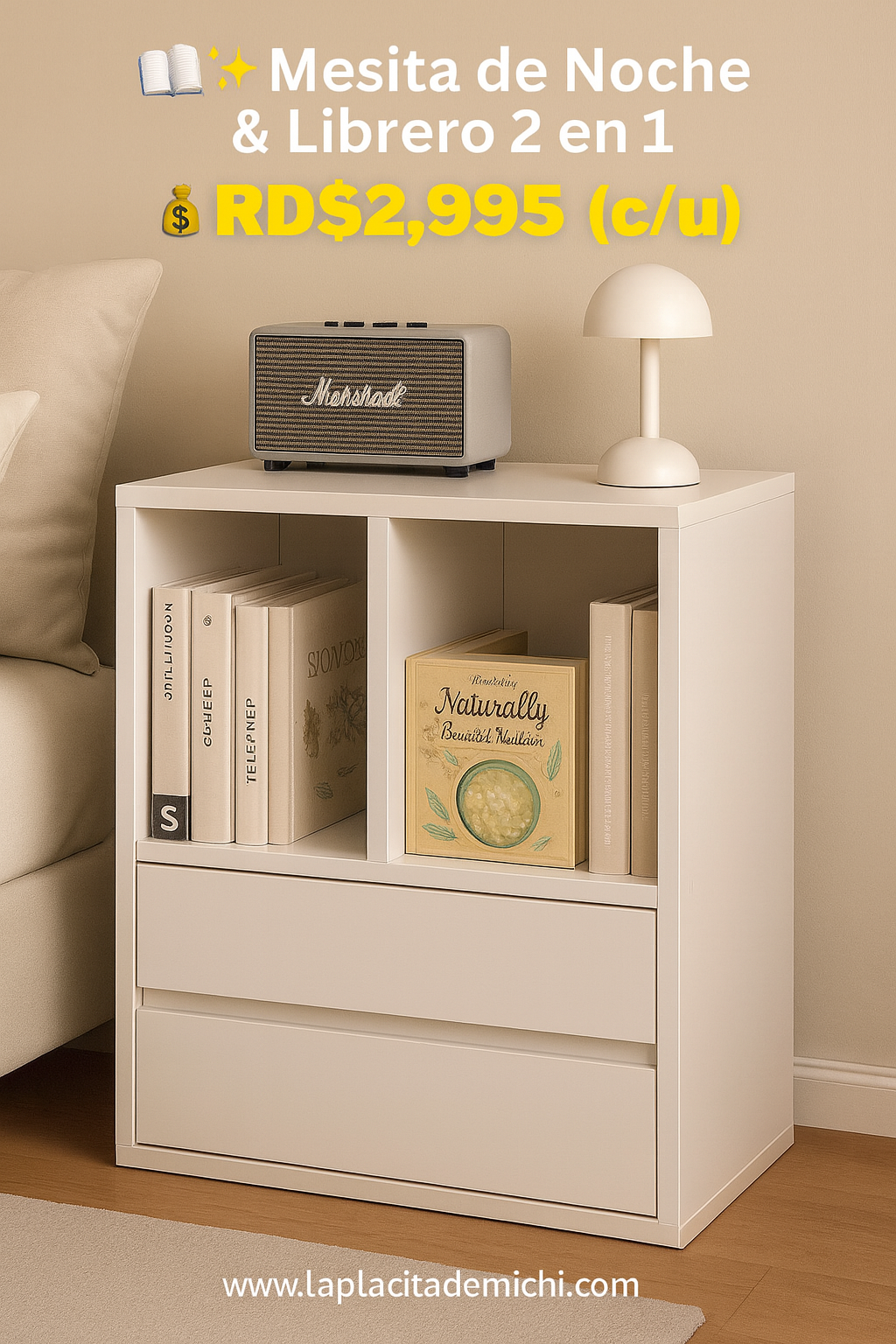📖✨ Mesita de Noche & Librero 2 en 1
(Cod.283281)
💰RD$1,995 (c/u)