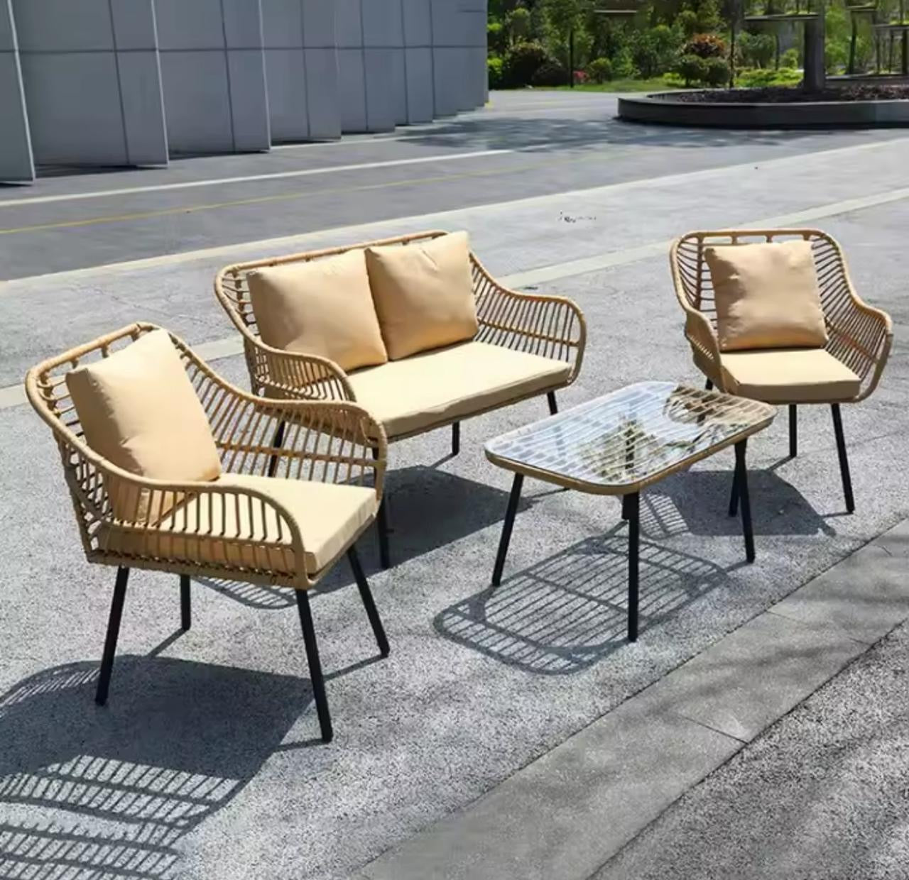 🛋️✨ Juego de Sofás de 4 Piezas para Jardín ✨🛋️ (cod.4)