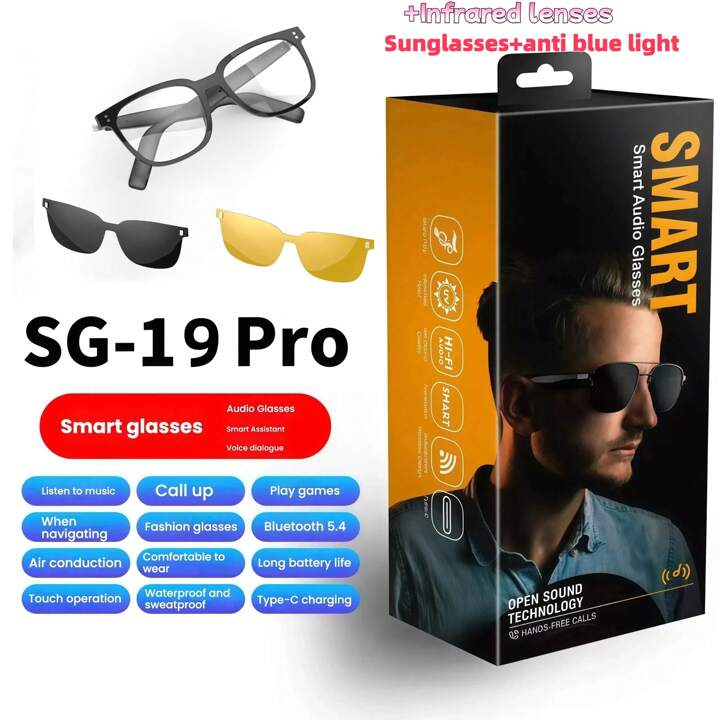 👓 Lentes Smart Audio Glasses (Cod.SG-19 Pro)
¡Música, llamadas y estilo en un solo accesorio!