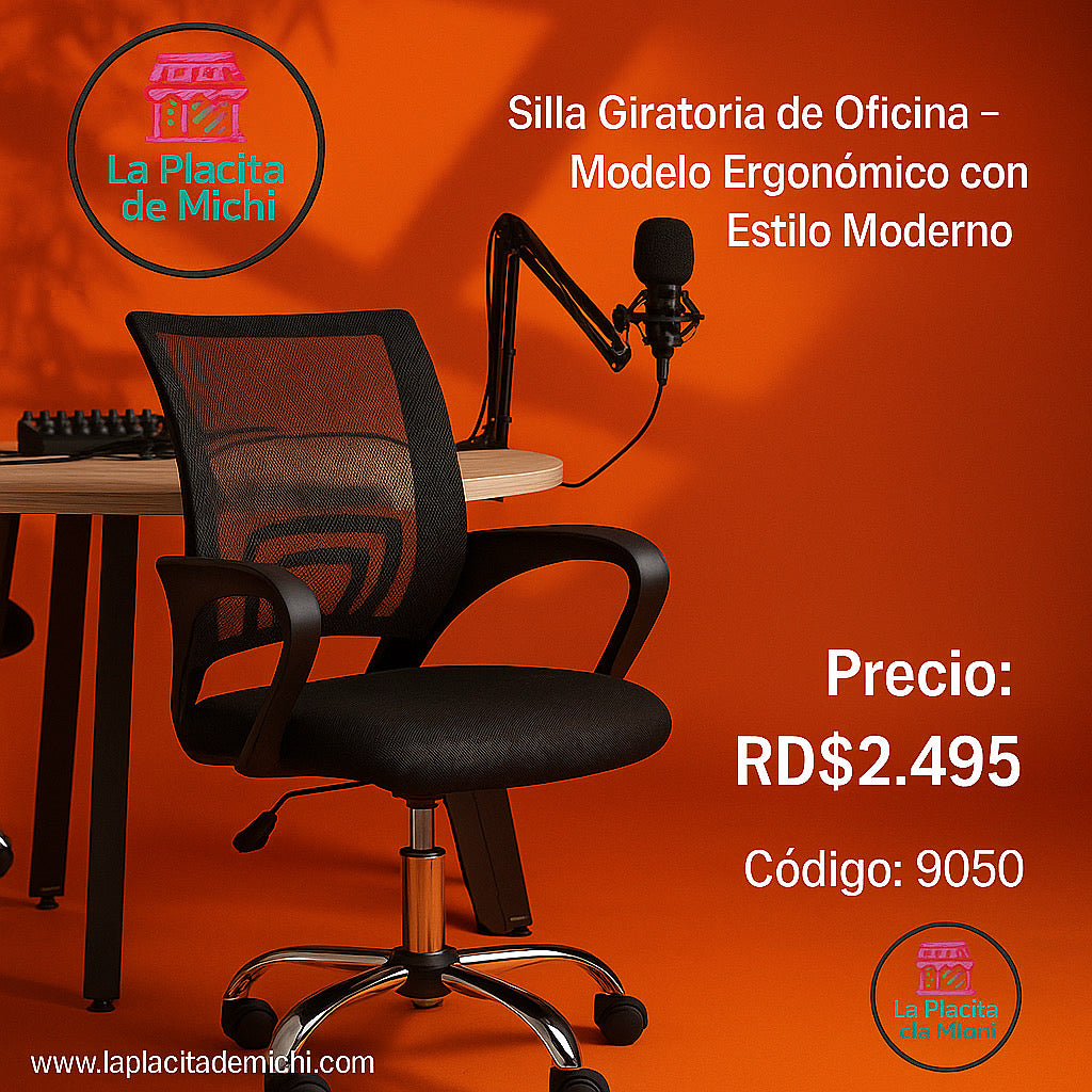 🪑 Silla Giratoria de Oficina – Modelo Ergonómico con Estilo Moderno
📦 Código: 9050