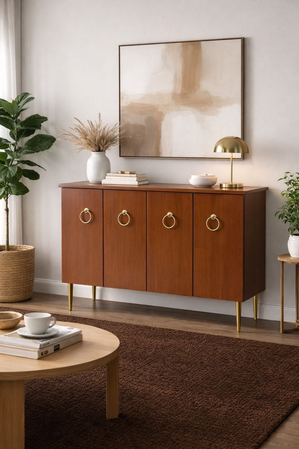 ✨ CREDENZA / GABINETE AUXILIAR MODERNO – 4 PUERTAS ✨ (Cod. 7203-6 MARRÓN)
💰RD$5,495