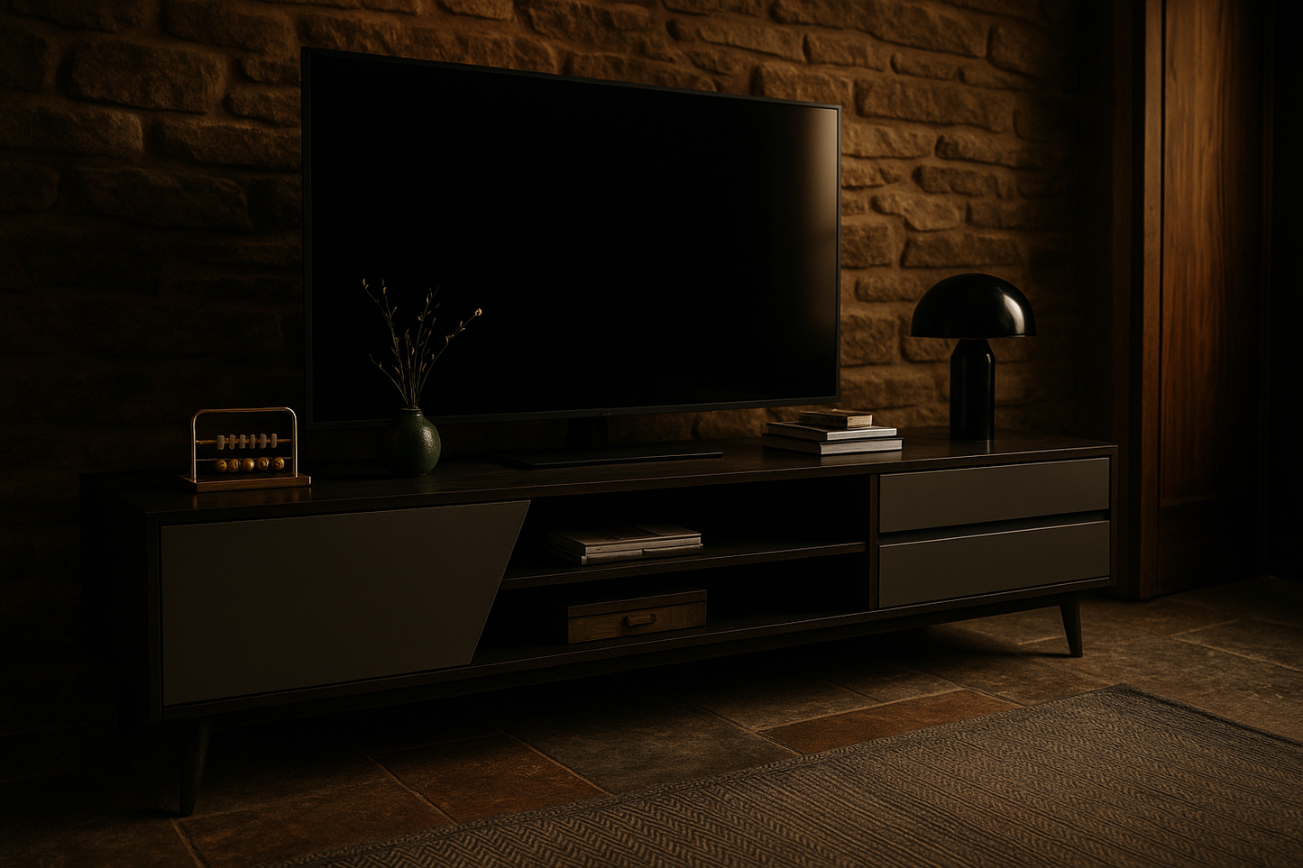 Mueble de TV Minimalista de Lujo –140x30x40cm (Cod.101)