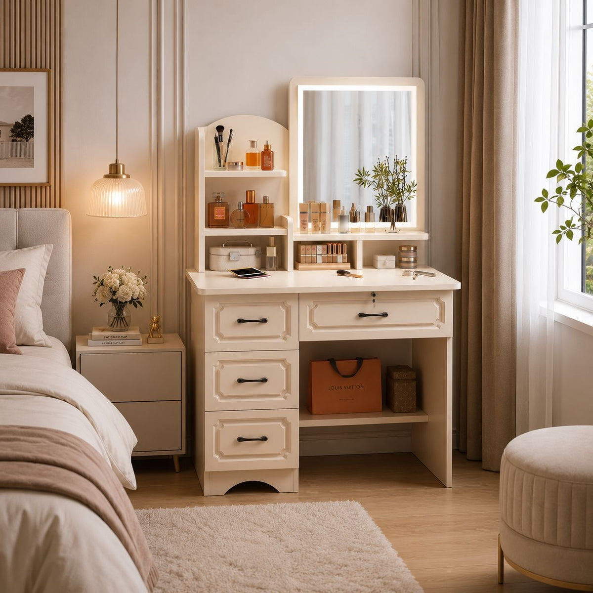 ✨🪞 TOCADOR MODERNO CON ESPEJO Y ORGANIZADOR INTEGRADO ✨🪞
🆔 (Cod. 25120)
💰RD$5,995
📏 Medidas: 128 x 80 x 40 cm