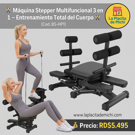 🏋️♀️ Máquina Stepper Multifuncional 3 en 1 – Entrenamiento Total del Cuerpo 🏋️♀️
(Cod. BS-HP1)
💰 Precio: RD$5,495