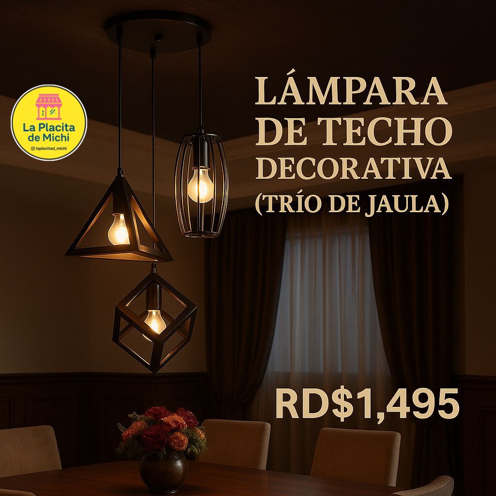 đź’ˇ Lámpara de Techo Decorativa (TrĂo de Jaula) (Cod.2183-3)
đź’° RD$1,495