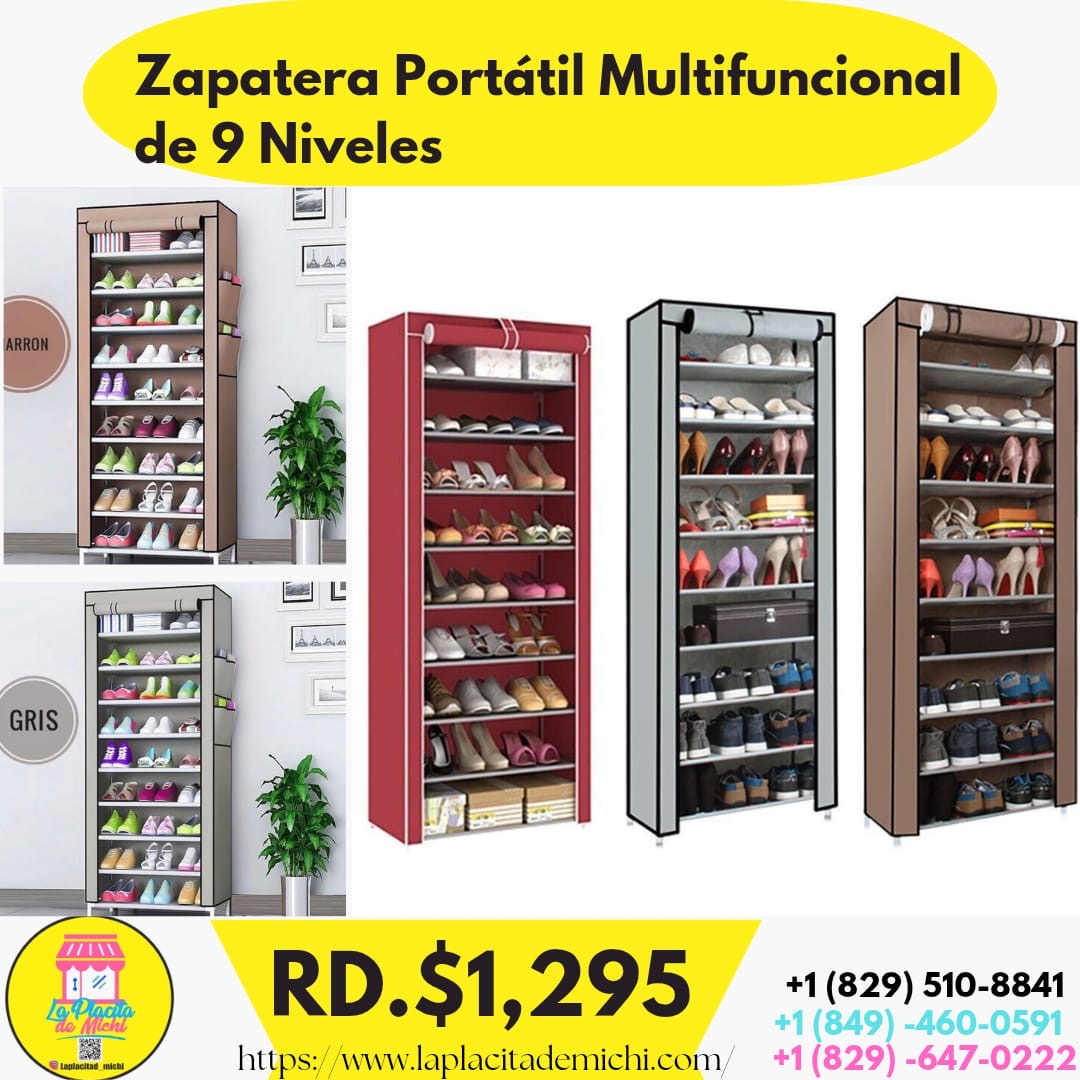 Zapatera Portátil Multifuncional de 9 Niveles