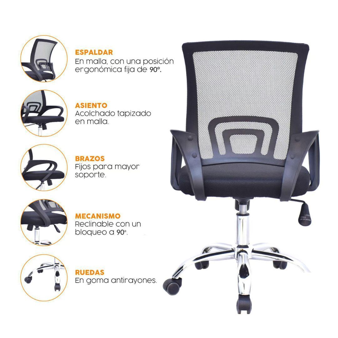 🪑 Silla Giratoria de Oficina – Modelo Ergonómico con Estilo Moderno
📦 Código: 9050
