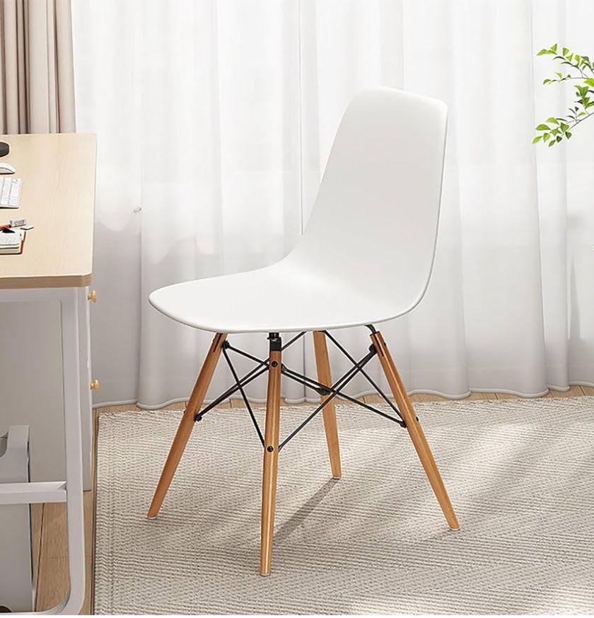 🪑✨ SILLA MODERNA ERGONÓMICA BLANCA CON PATAS DE MADERA ✨🪑
(Cod. 012-3)
💰RD$1,995