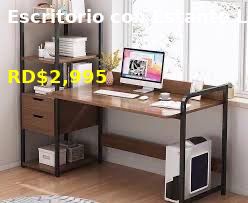 🪑✨ Escritorio Multifuncional con Estante Lateral (Color Marrón) (Cod. 88002) ✨🪑
💰 RD$2,995