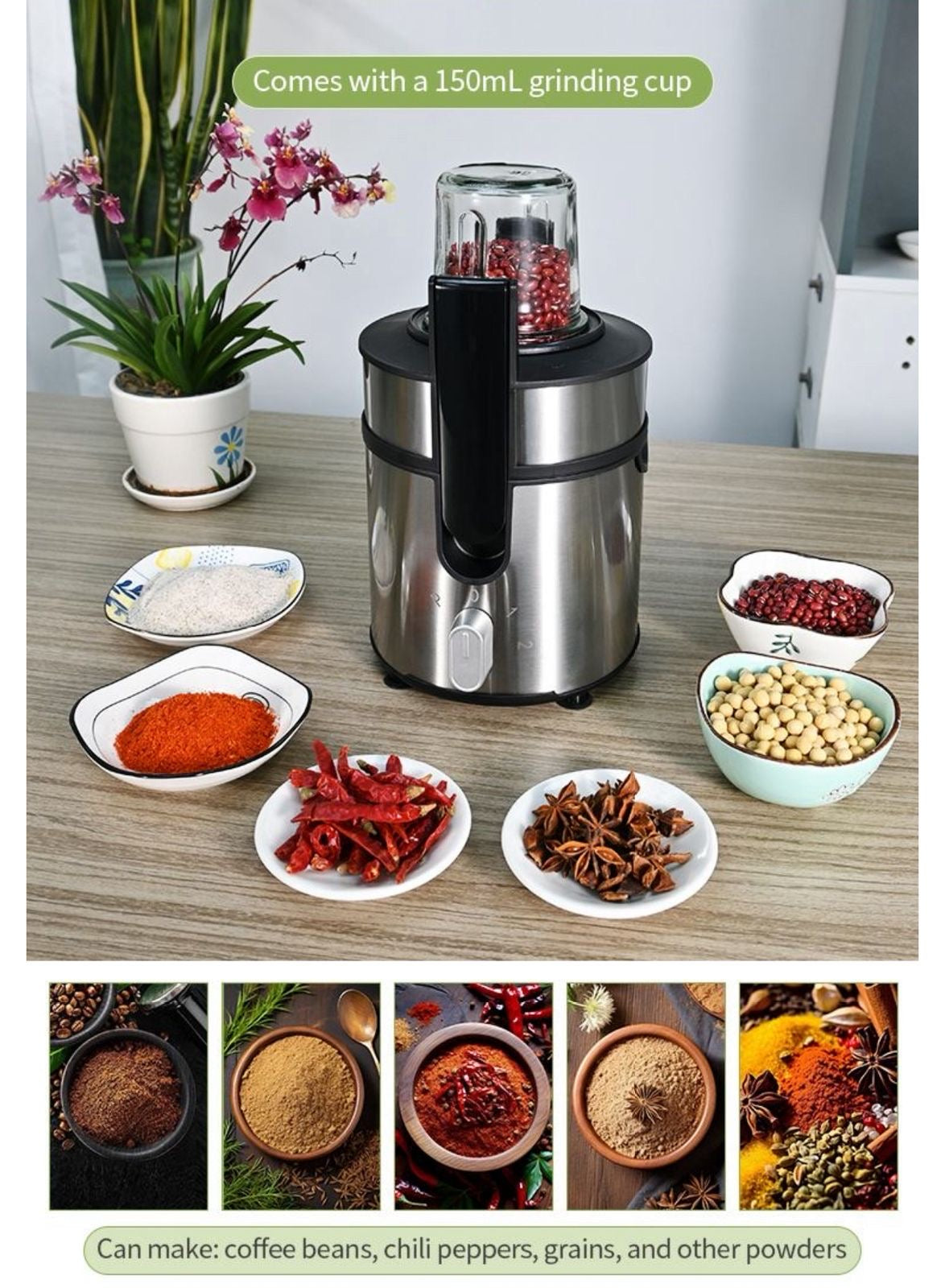 Extractor de Jugos, Licuadora, Molinillo, Moledor de Carnes -850W- (4 en 1) (Cod.808)