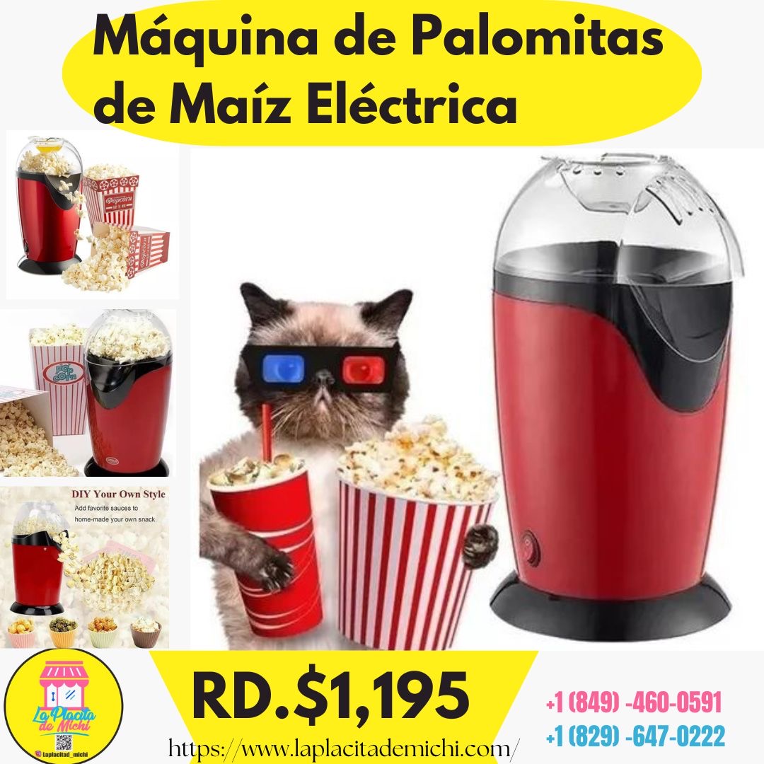 🍿✨ Máquina Eléctrica de Palomitas de Maíz sin Aceite ✨🍿
💰 RD$1,195