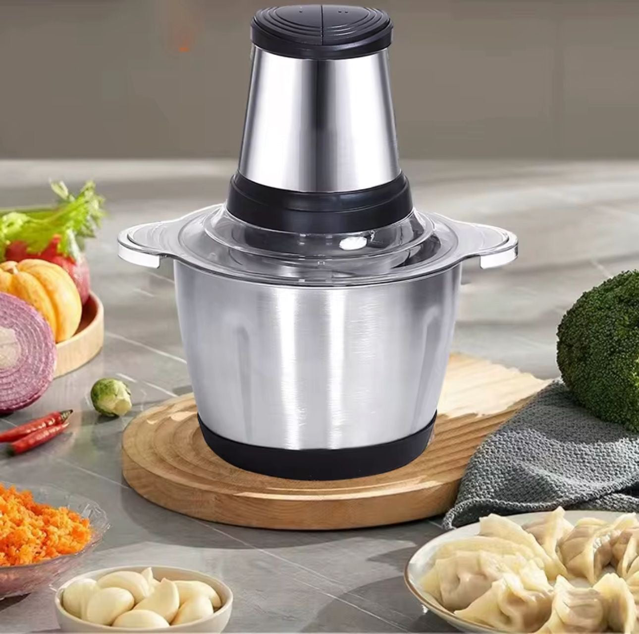 🥗🔥 PICADOR ELÉCTRICO DE ACERO INOXIDABLE – POTENCIA Y PRECISIÓN 🔥🥗
🆔 Cod. VGM309
💰 RD$1,495