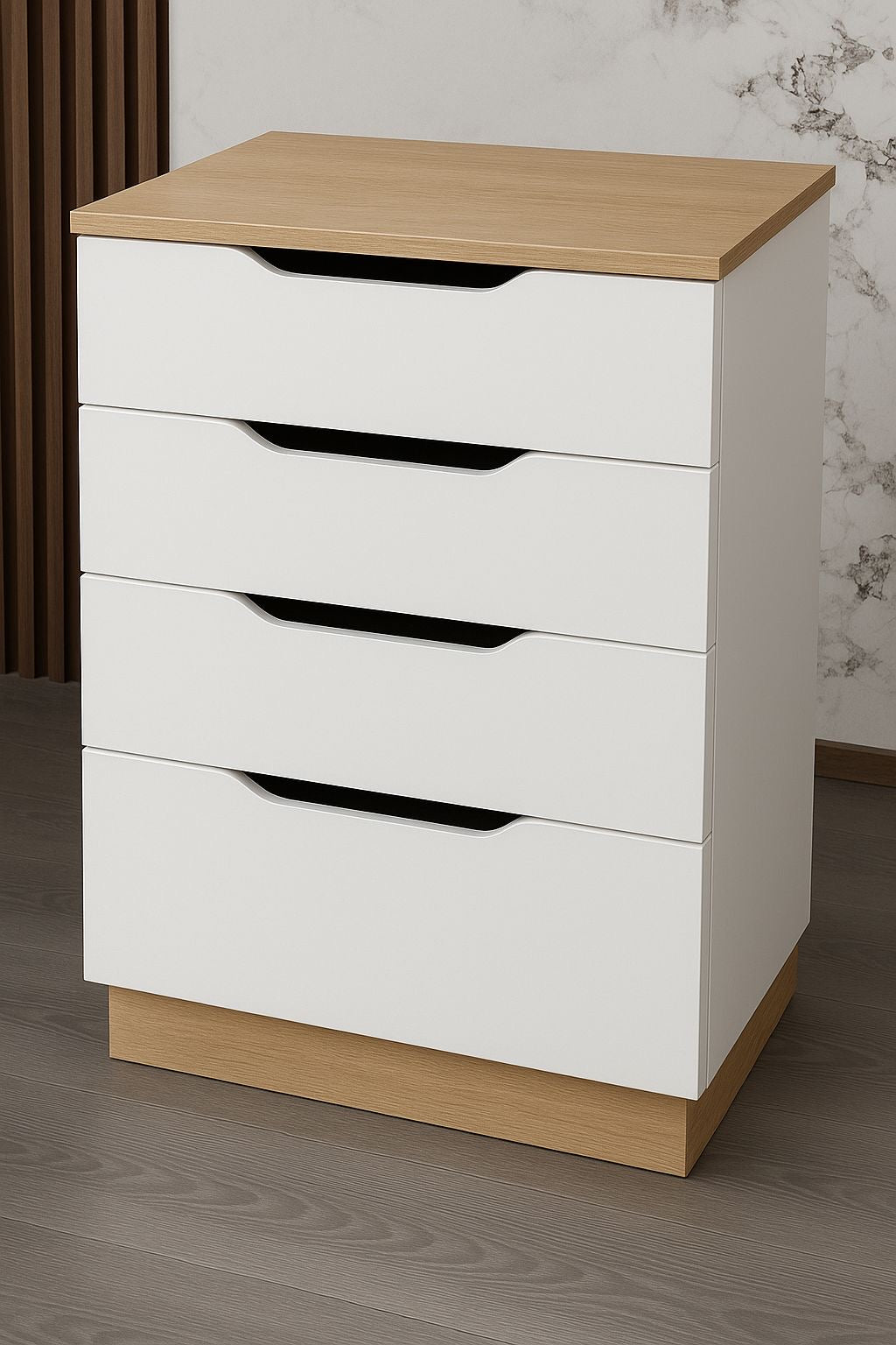 🛏️✨ Mesita de Noche Moderna 4 Gavetas ✨🛏️ (Cod. 80075) 80x30cm
💰RD$2,495 (C/U)