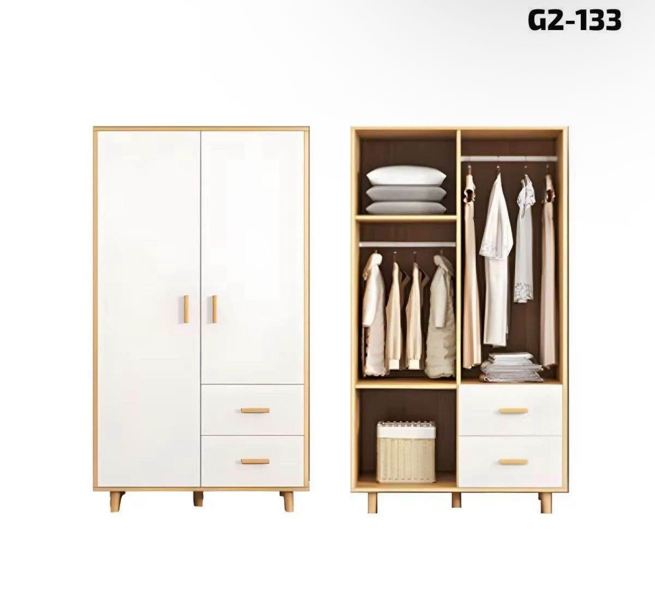 ⭐ Armario Moderno 2 Puertas + 2 Gavetas – Diseño Minimalista
📌 Cod. 80905
💰 RD$5,995
📏 Dimensiones: 180 × 80 × 45 cm