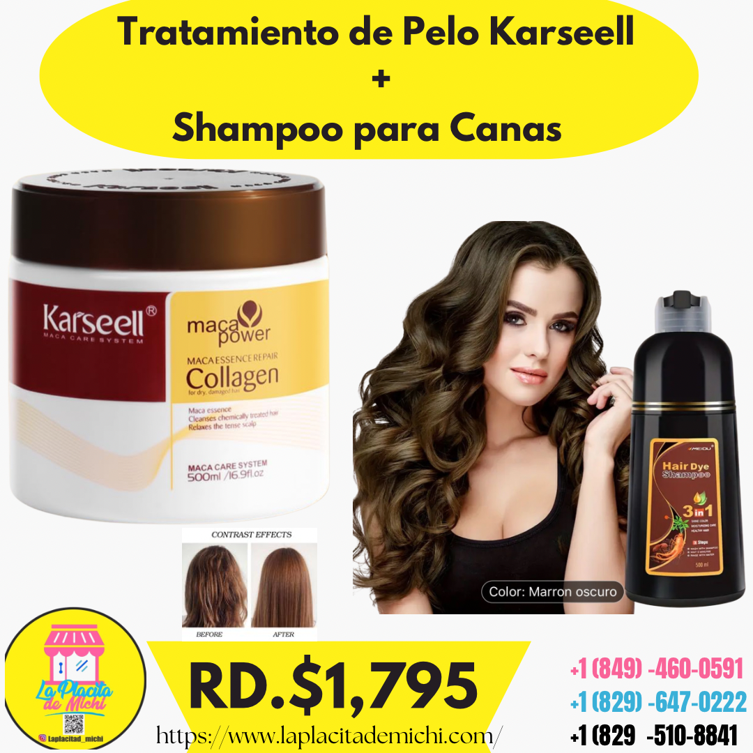 Tratamiento de Pelo Karseell + Shampoo Para Canas
