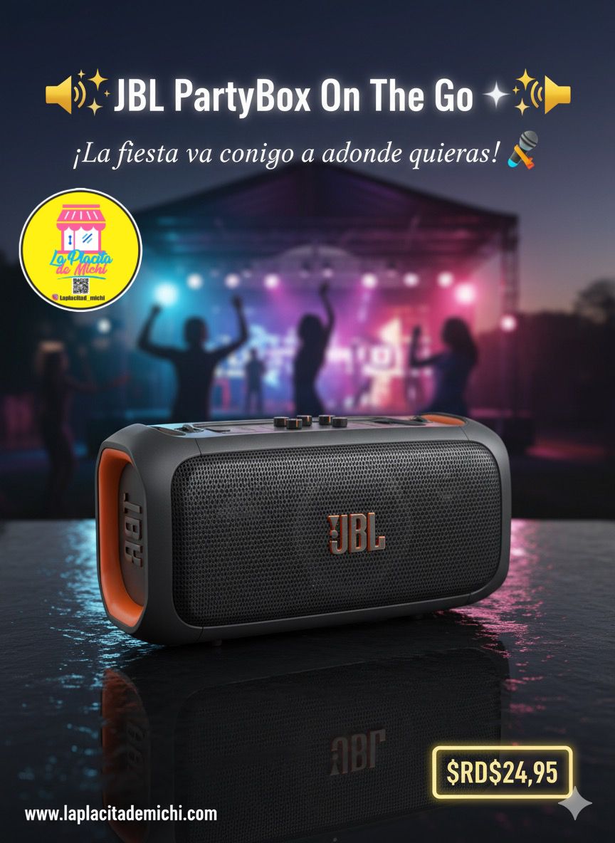 🔊✨ JBL PartyBox On The Go ✨🔊
¡La fiesta va contigo a donde quieras! 🎉🎤