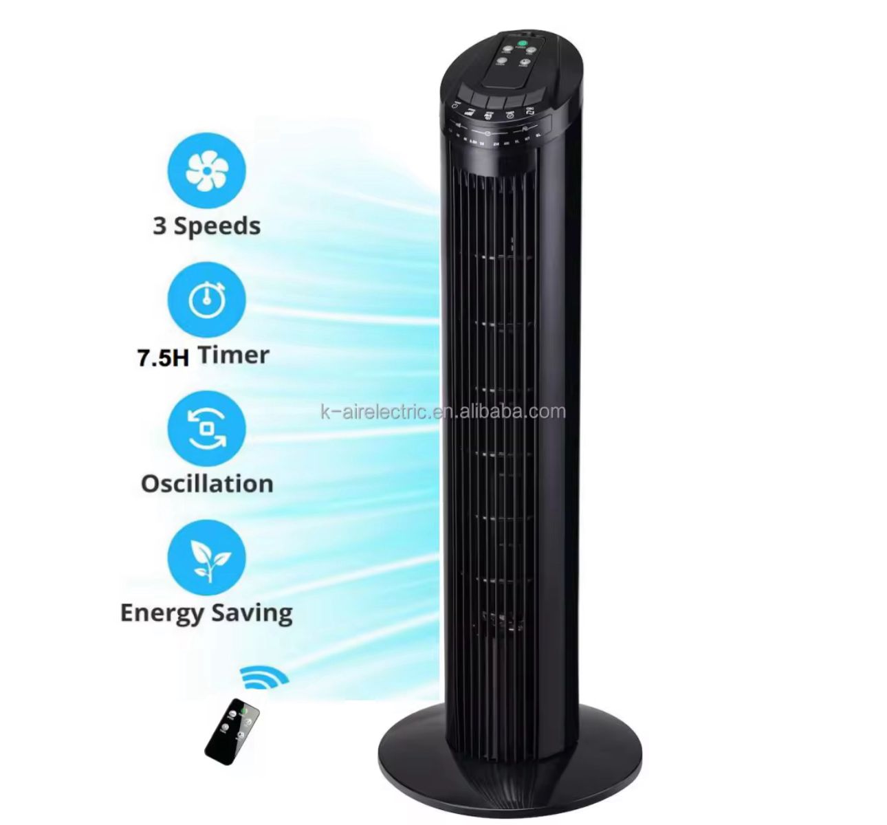 🔥 ¡Refresca tu espacio con estilo! 🔥
🌀 Ventilador de Torre de 29” con Control Remoto (Cod.