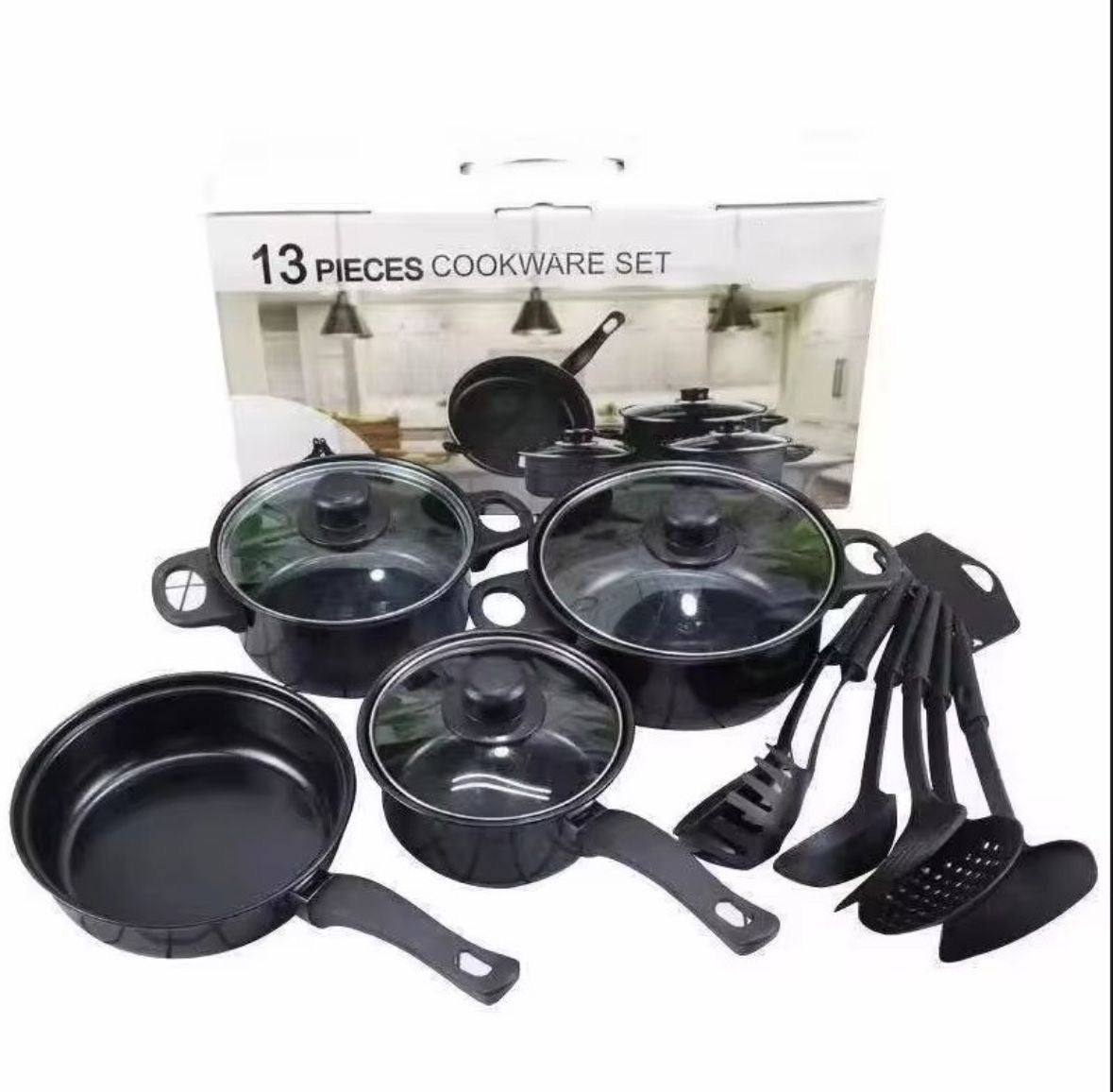 🍳✨ Set de Ollas y Sartenes Juego de Utencilios de 13 Piezas – ✨🍳
💰RD$1,295