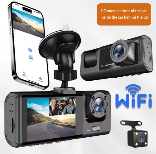 🚗💥 ¡Protege tu vehículo con esta Dashcam 1080P HD de 3 lentes! (wifi)
(Cod.1080)