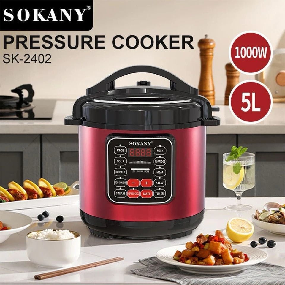 🍲⚡ Olla de Presión Eléctrica Multifuncional Sokany SK-2402 (5L) ⚡🍲
💰 RD$3,495
