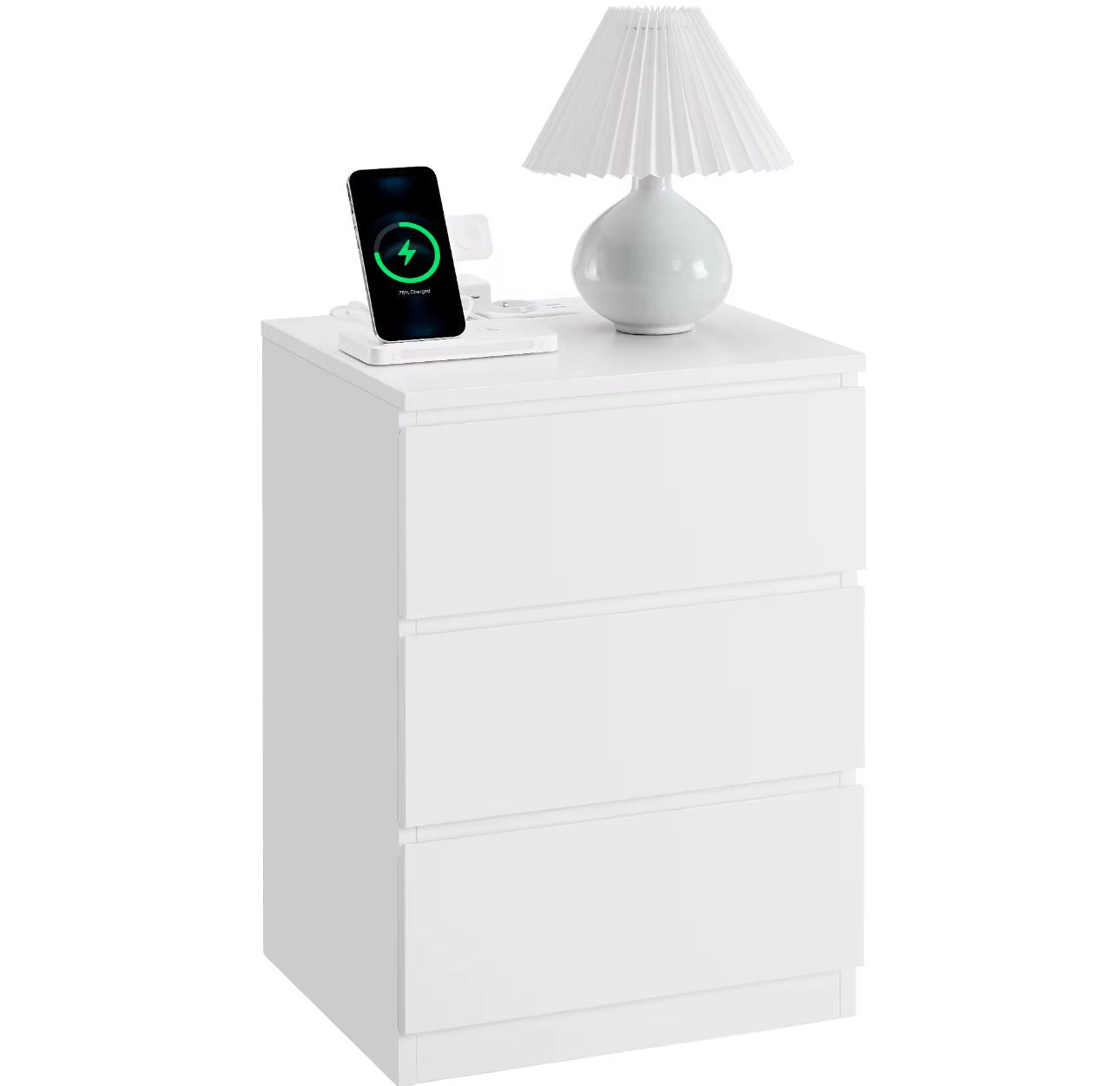 🛏️ Mesita de Noche de Madera Blanca – Elegancia y Funcionalidad en Cada Rincón
(Cod.283275)