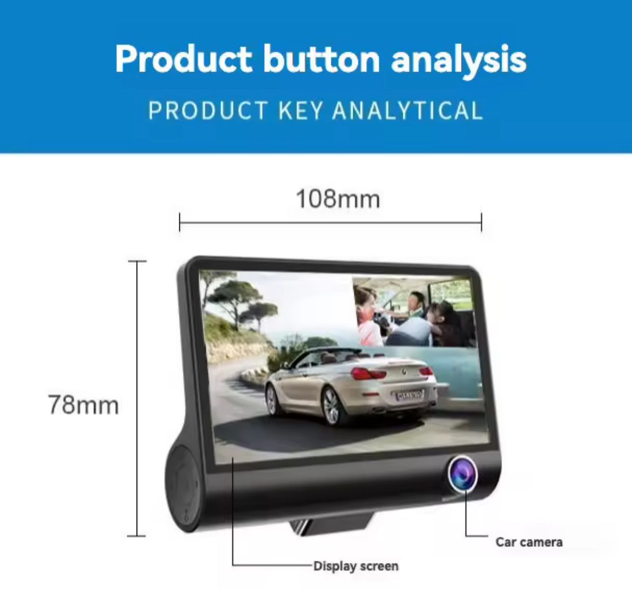🚘📹 Cámara de Coche de 3 Canales – Seguridad Total 24/7 (Cod.882)