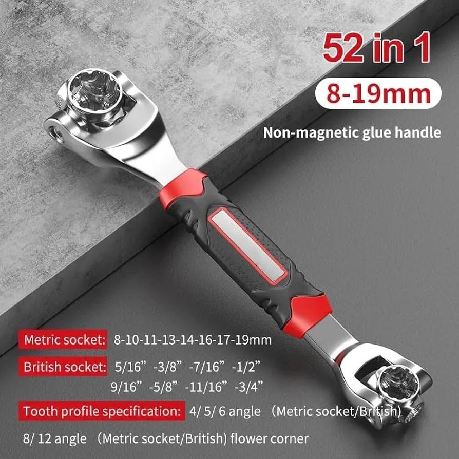 🔧 Llave Universal 52 en 1 con Trinquete 360° (Cod.187)