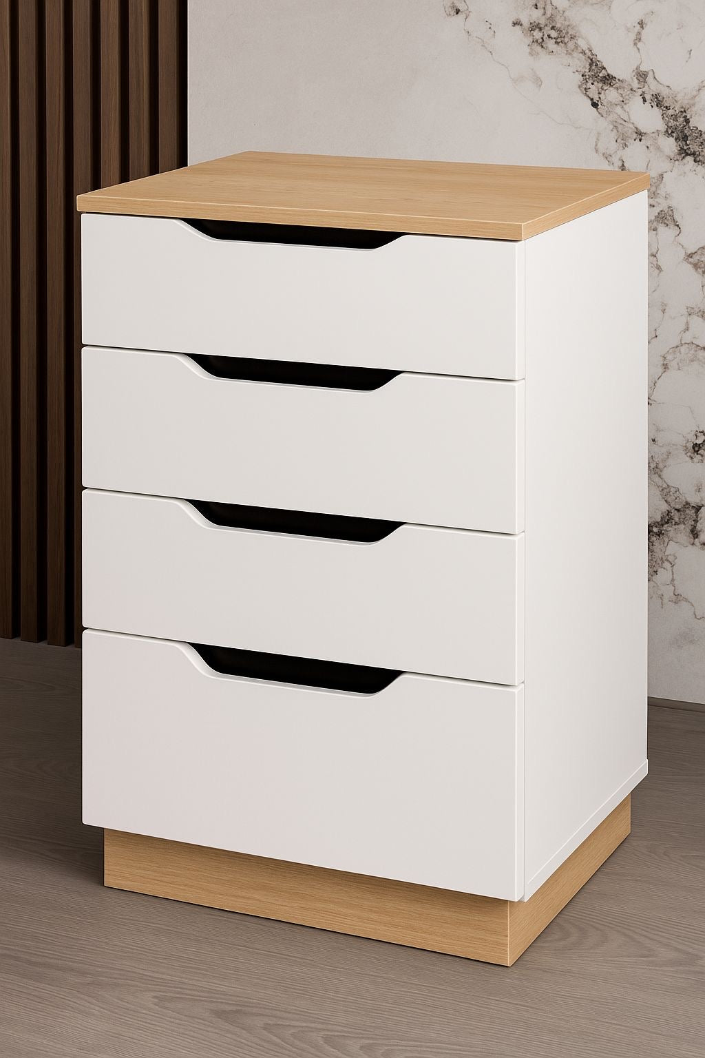 🛏️✨ Mesita de Noche Moderna 4 Gavetas ✨🛏️ (Cod. 80075) 80x30cm
💰RD$2,495 (C/U)