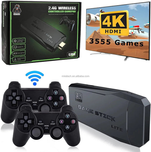 4K Ultra HD Game Stick Lite 2.4G
💰RD$1,995
Consola de Juegos 🎮 4K 
Con Salida HDMI y 2 Controles incluye ( 10.000 Juegos Diferentes.)
- 2 Controles (no incluye batería)