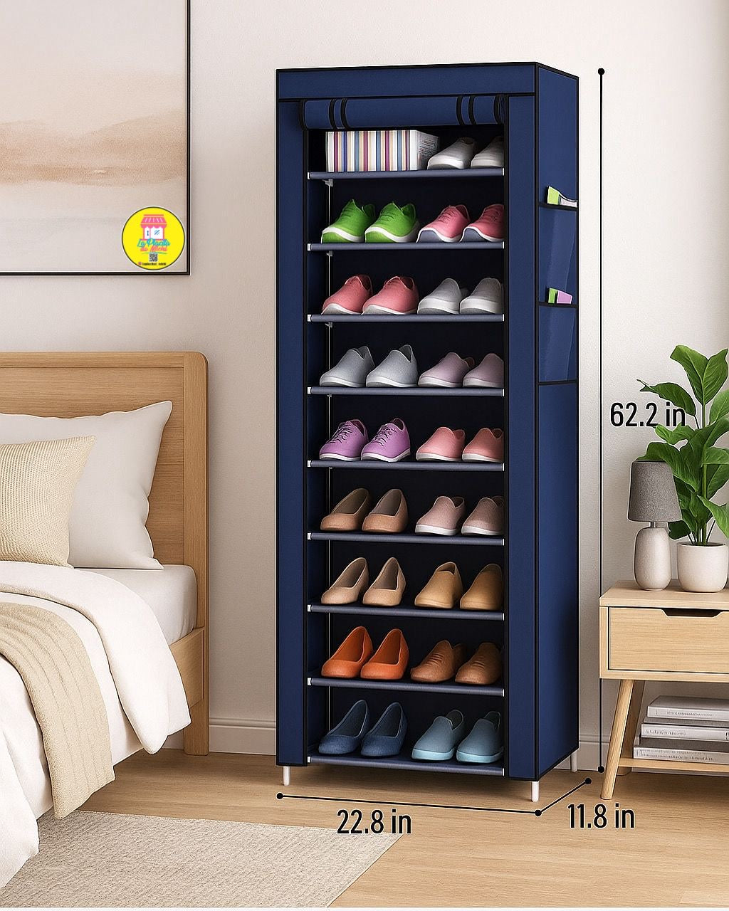Zapatera Portátil Multifuncional de 9 Niveles