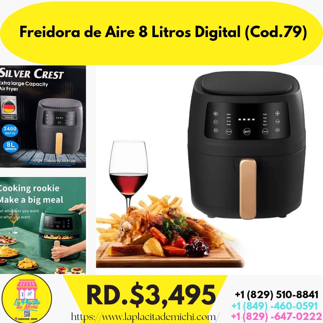 Freidora de Aire 8 Litros Digital (Cod.79)