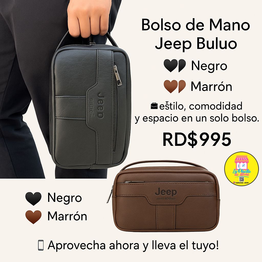 Bolso de Mano Jeep Buluo (Cod.5901)
🖤 Negro | 🤎 Marrón
💼 Estilo, comodidad y espacio en un solo bolso.