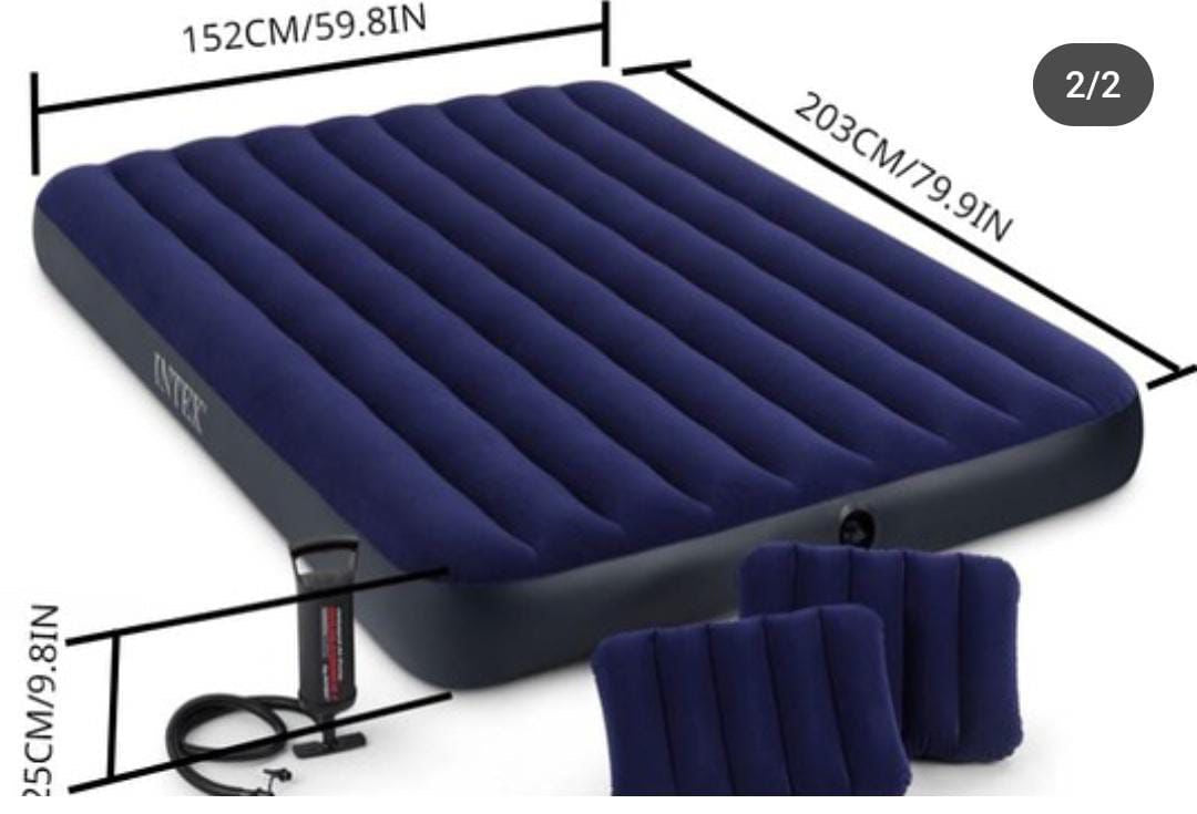 🛏️💨 Colchón Inflable Matrimonial de (60)+ Bomba & 2 Almohadas 💨🛏️
💰RD$2,495