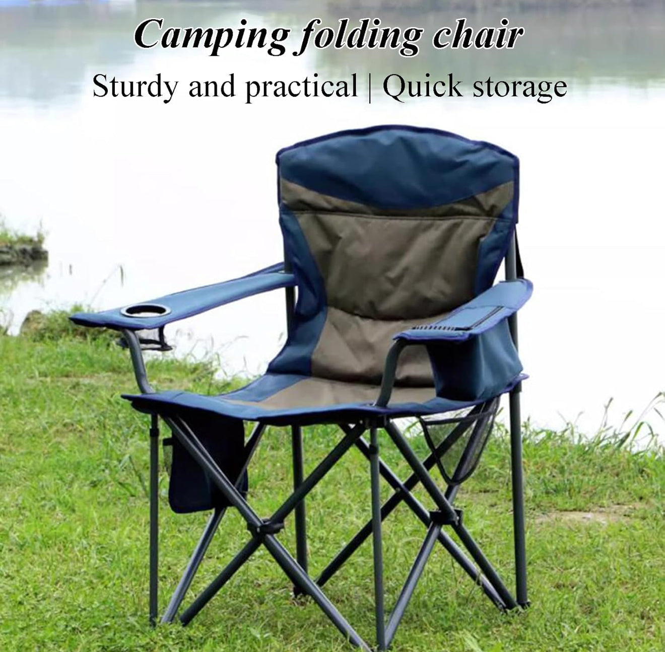 🪑✨ ¡Tu compañera ideal para cualquier aventura! ✨⛺
Silla Plegable para Camping con Portavasos, Bolsillos Laterales Y Nevera de abraso 🌲